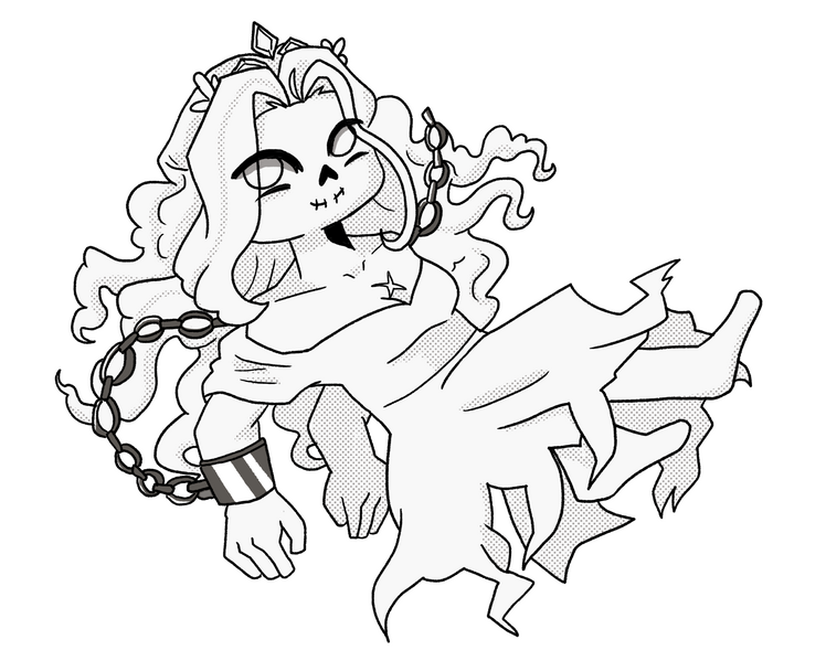 A small little chibi fanart of The Spectre, from the visual novel "Slay the princess"!