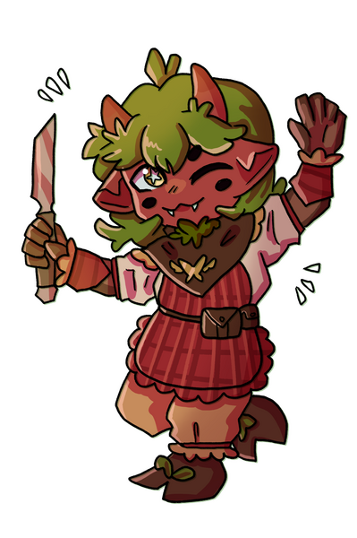 A drawing made for artfight user quikyu during 2025's artfight event