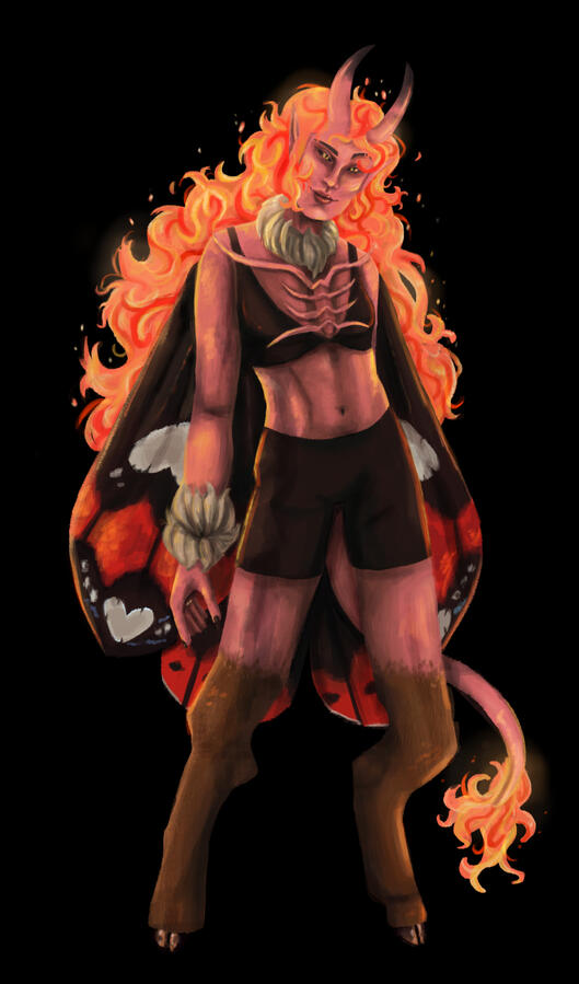 The one and only - The butterfly devil! // A piece of an Original Character inspired by 5e monster book artworks