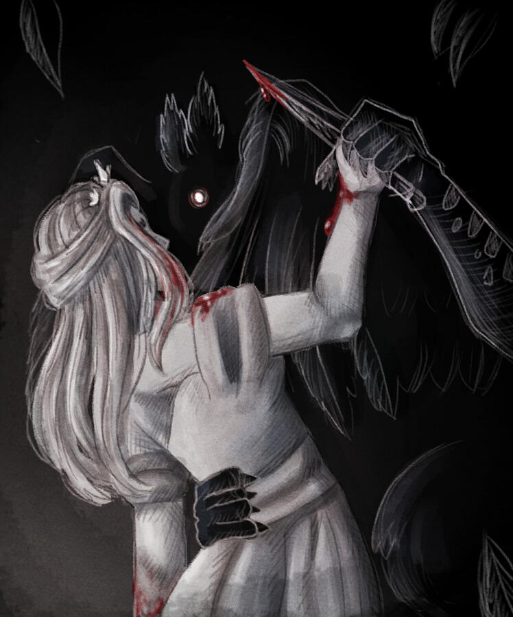 Fan art of indie visual novel "Slay the Princess" because I like the game!