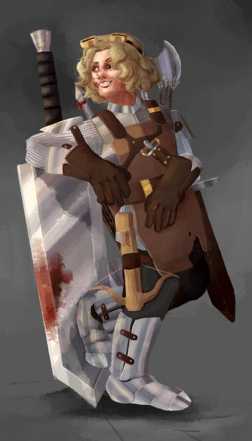 A painted drawing of an NPC from a DND campaign!
